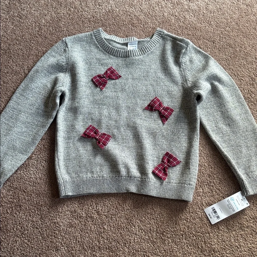 Carters holiday sweater skirt plaid set size 4T new
